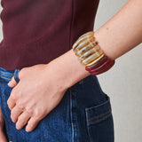 Pulsera de Resinas Bicolor Fucsia