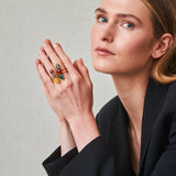 Anillo trío piedras semipreciosas
