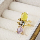Anillo trío piedras semipreciosas