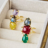 Anillo trío piedras semipreciosas