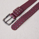 Burgundy Studded Belt