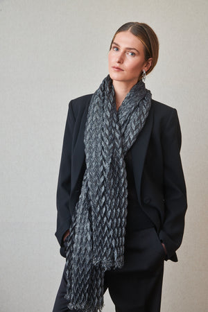 Green Pleated Fantasy Scarf