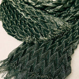 Green Pleated Fantasy Scarf