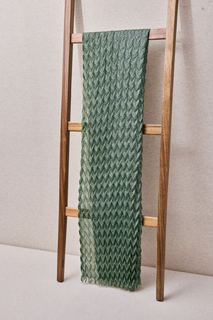 Green Pleated Fantasy Scarf