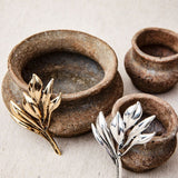 Broche Hoja Plata