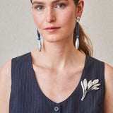 Broche Hoja Plata