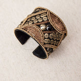 Embroidered Ethnic Bronze Bracelet