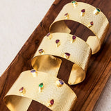 Pulsera Brazalete piedras naturales Oro piedras multi