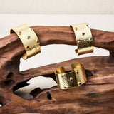 Pulsera Brazalete piedras naturales Oro piedras rojas