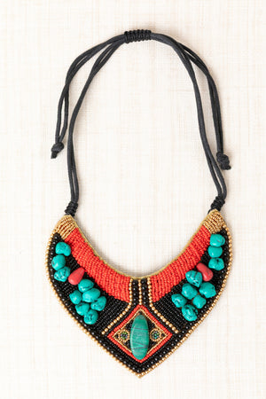 Orange Ethnic Choker Necklace