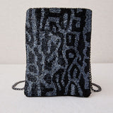 Embroidered Resin Animal Print Bag Blue Animal Print