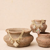 Pulsera de trébol con charms Multi