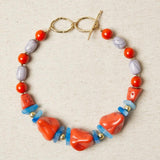 Collar Corto de Resinas Naranja