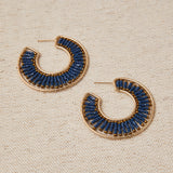 Pendientes Aro Hilos Azul