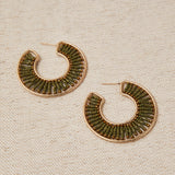 Pendientes Aro Hilos Verde