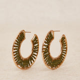 Pendientes Aro Hilos Verde