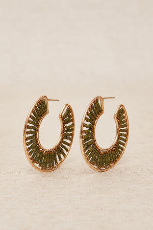 Pendientes Aro Hilos Verde