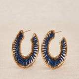 Pendientes Aro Hilos Azul