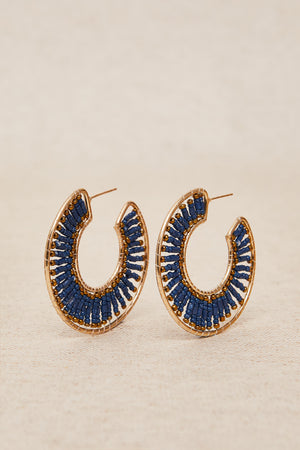 Pendientes Aro Hilos Azul