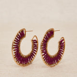 Pendientes Aro Hilos Burdeos