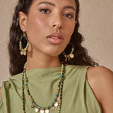 Mauve Resin Ethnic Earring