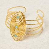 Pulsera Ovalada con Piedras Semipreciosas Turquesa
