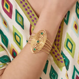 Pulsera Ovalada con Piedras Semipreciosas Verdes