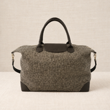 Grey Crocheted Trim Flap Bag