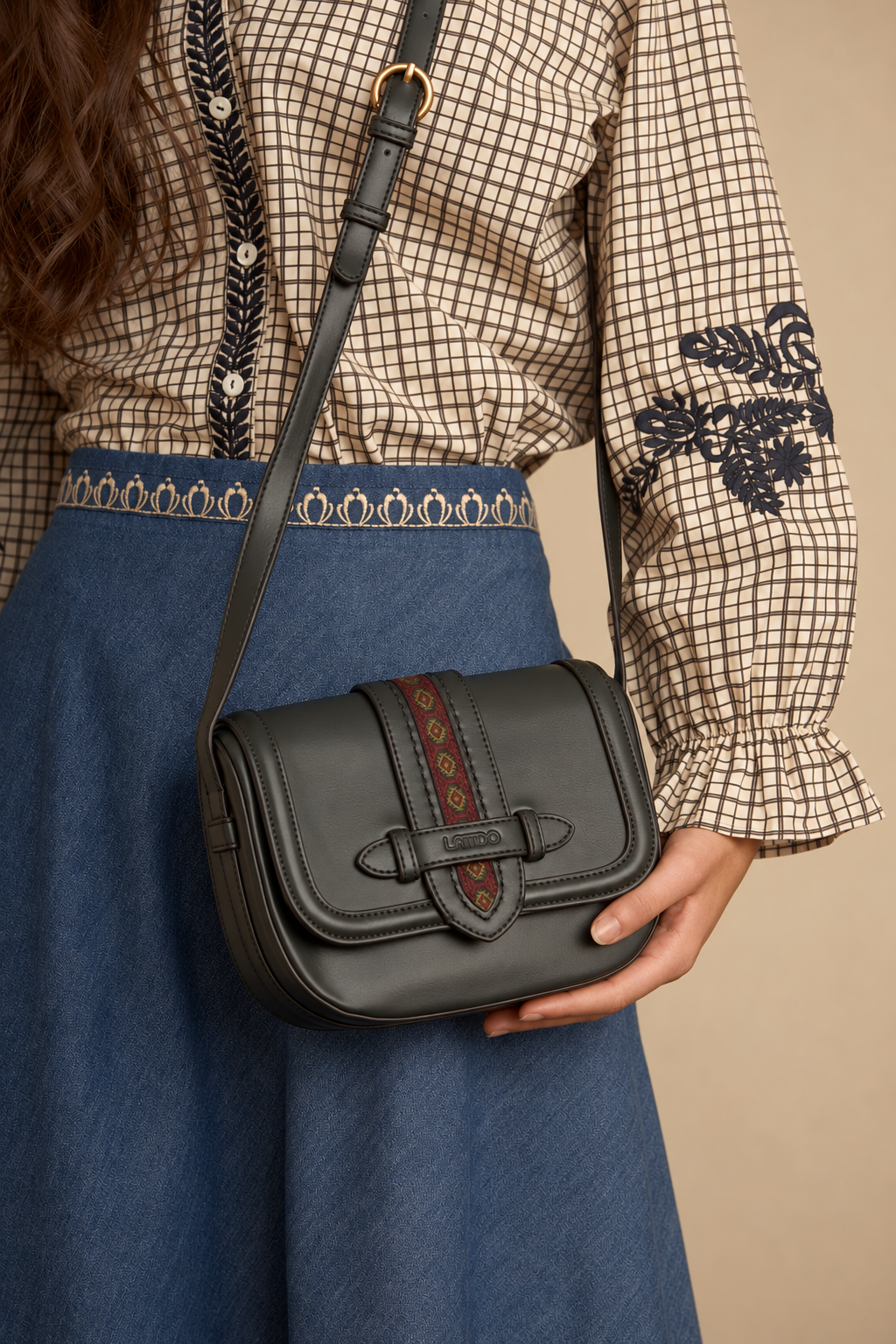 Bolso Bandolera Cinta Negro