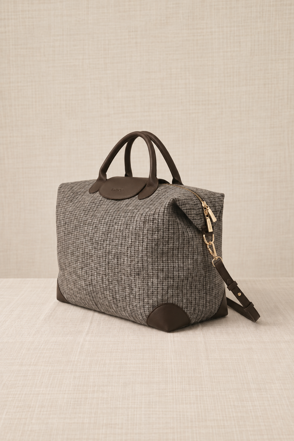 Bolso Viaje Tweed Grande Chocolate