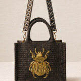 Bolso Tote Bordado Escarabajo Verde