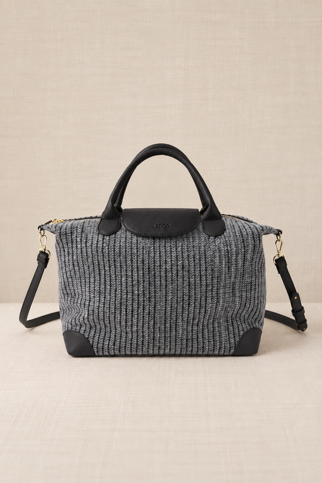 Bolso Viaje Tweed Mediano Negro