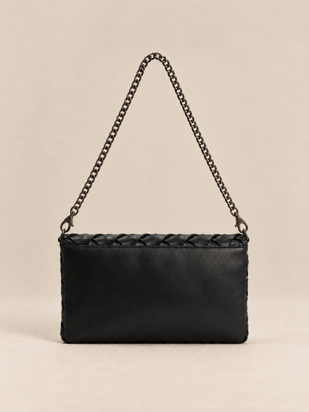 Bolso Trenzado Mano Negro