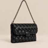 Bolso Trenzado Mano Negro