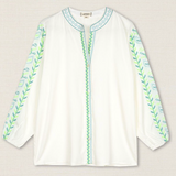 (PRUEBA) Blusa bordado hojas verde