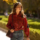 Blue Boho Embroidered Blouse