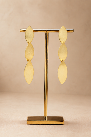 Pendientes Largos Dorados Hojas
