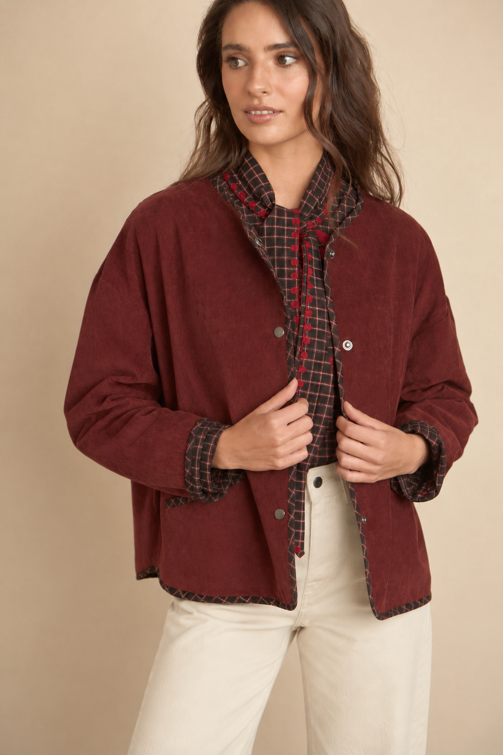 Chaqueta de Pana Burdeos