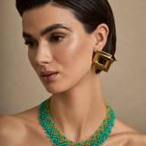 Collar Choker Étnico Verde