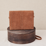 Bolso Piel con Tachuelas Marrón