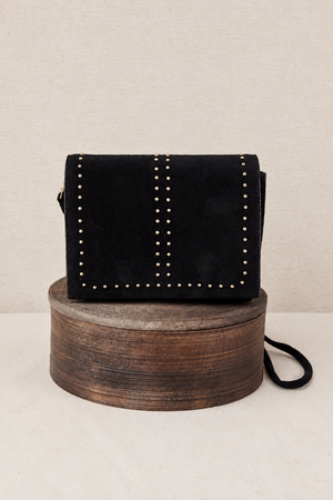 Bolso de Piel con Tachuelas Negro