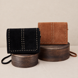 Bolso Piel con Tachuelas Marrón