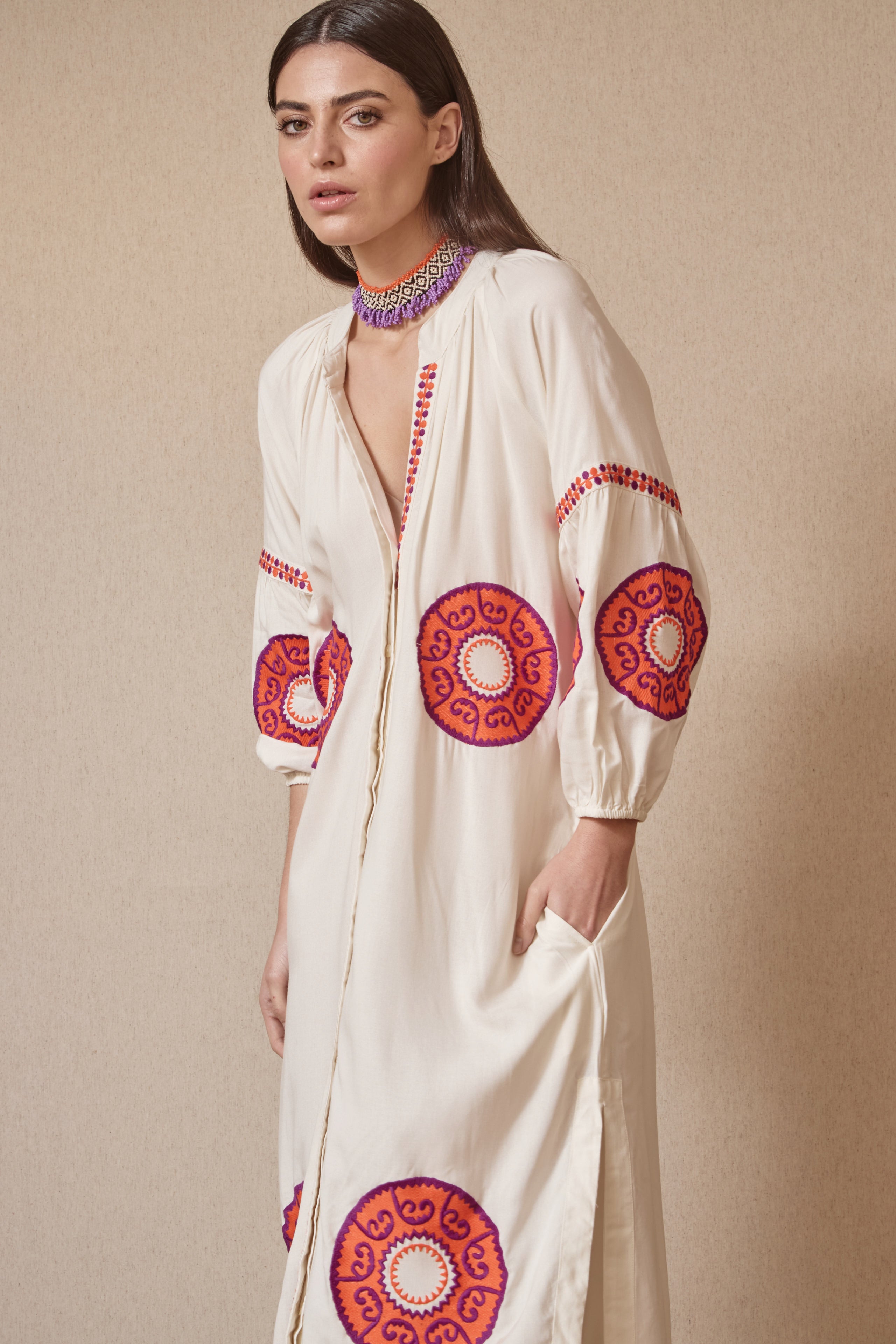 Kurta Medallones Flúor Medallón Naranja