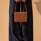 Bolso Piel con Tachuelas Marrón