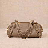 Bolso Bowling Tachuelas Beige
