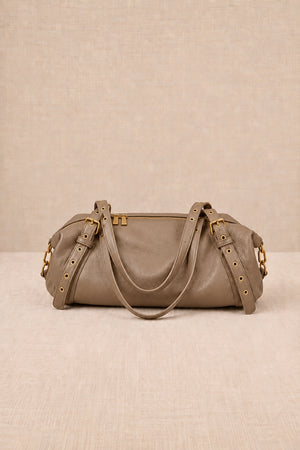 Bolso Bowling Tachuelas Beige