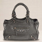 Grey Studded City Bag