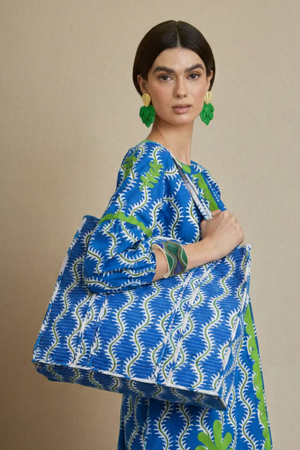 Bolsa Grande Ondas Azul
