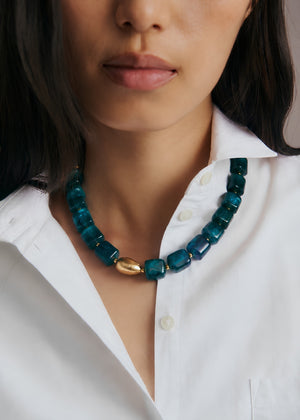Collar Corto Resina Verde