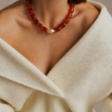 Collar Corto Resina Ambar